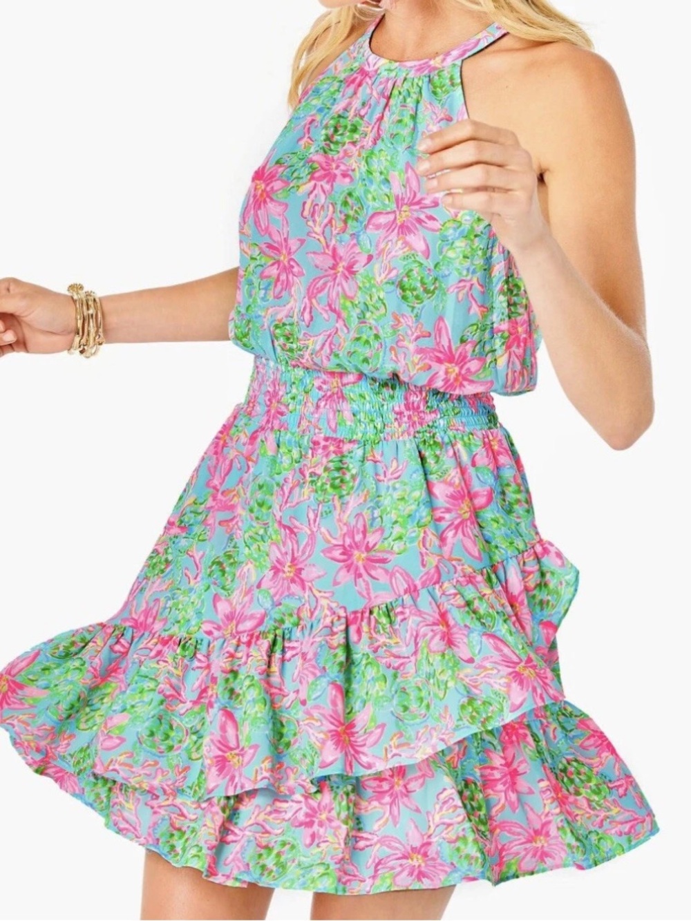 Lilly Pulitzer Sz 6 Pamelyn Dress Surf Blue So Shellegant - Picture 3 of 14